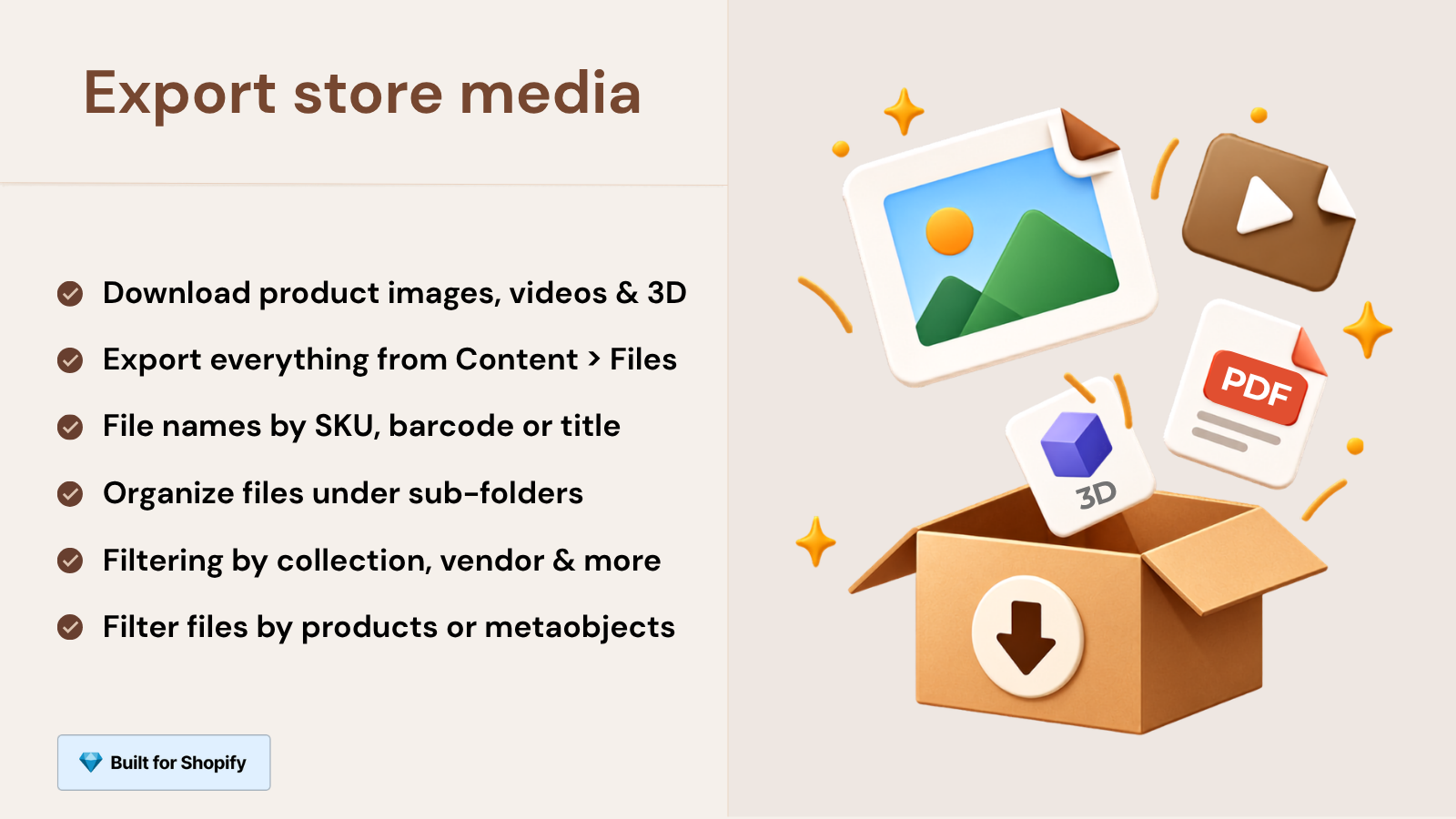 CS Export Product Images bulk exporting Shopify media into a ZIP file