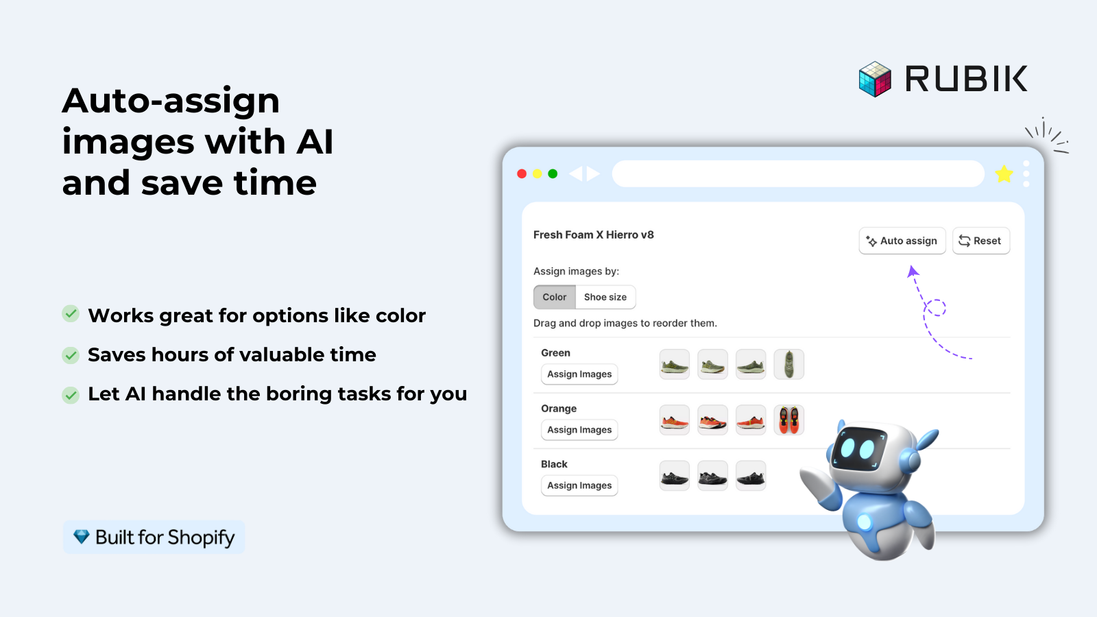 Rubik Variant Images auto-assigning images to variants with AI