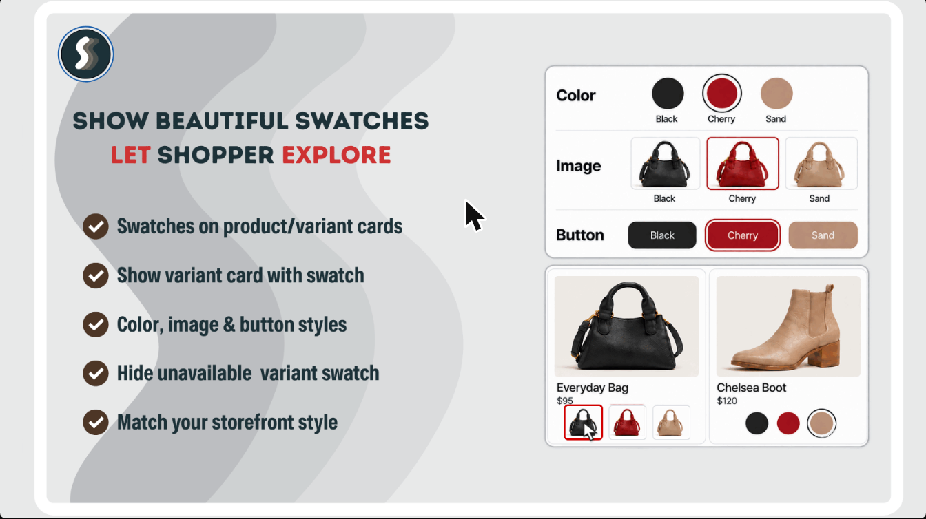Stamp: beautiful swatches on every card